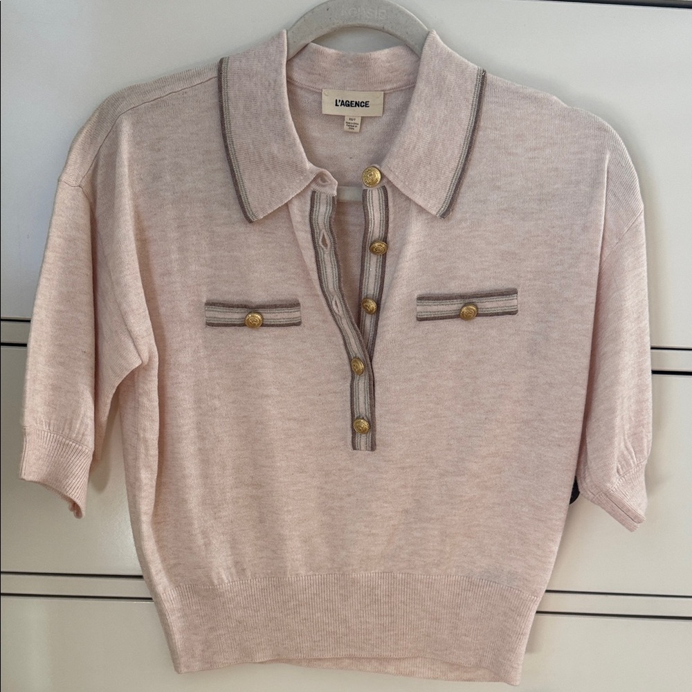 L'AGENCE Light Pink Button-Down Shirt